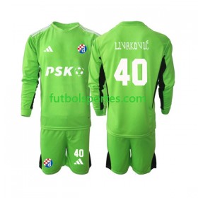 Camiseta Dinamo Zagreb Livakovic 40 Portero Niño Primera Equipación 2023/2024 Manga Larga